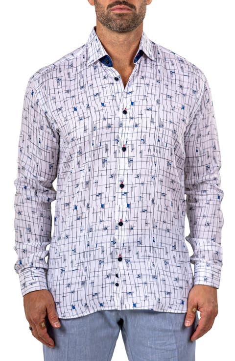 Fibonacci Marthyr 0315 Contemporary Fit Button-Up Shirt