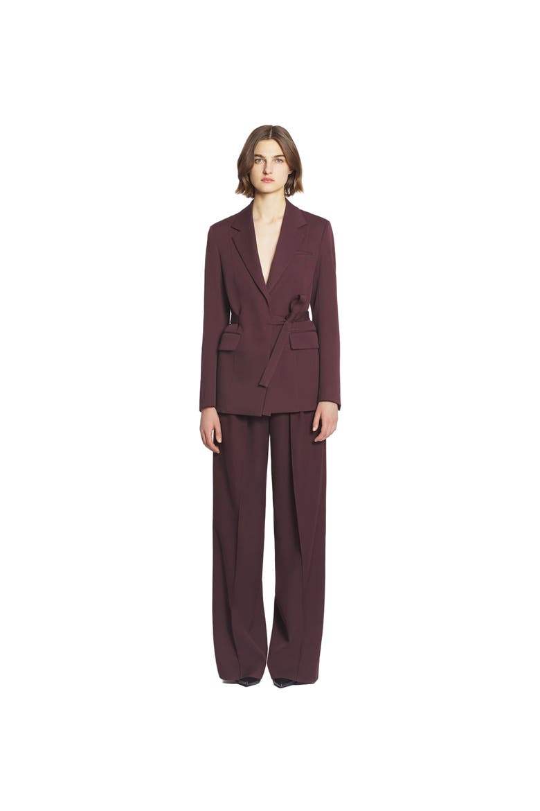 BELTED JACKET, Main, color, BURGUNDY
