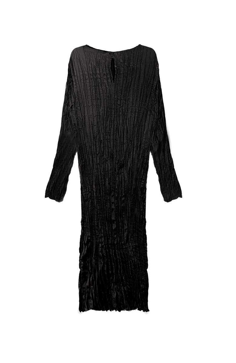 BAACAL Lynda Reversible Satin Pleated Dress, Alternate, color, Black