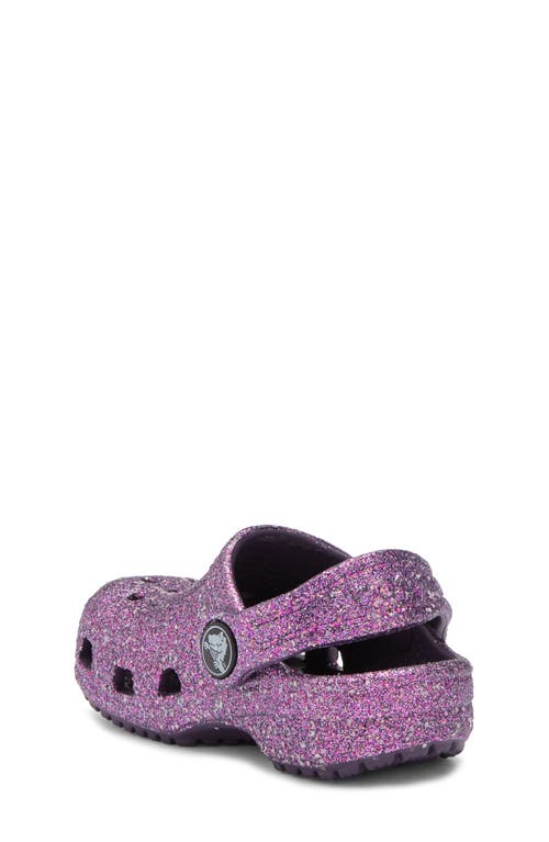 Crocs Kids' Classic Space Glitter Clog In Dark Iris Multi