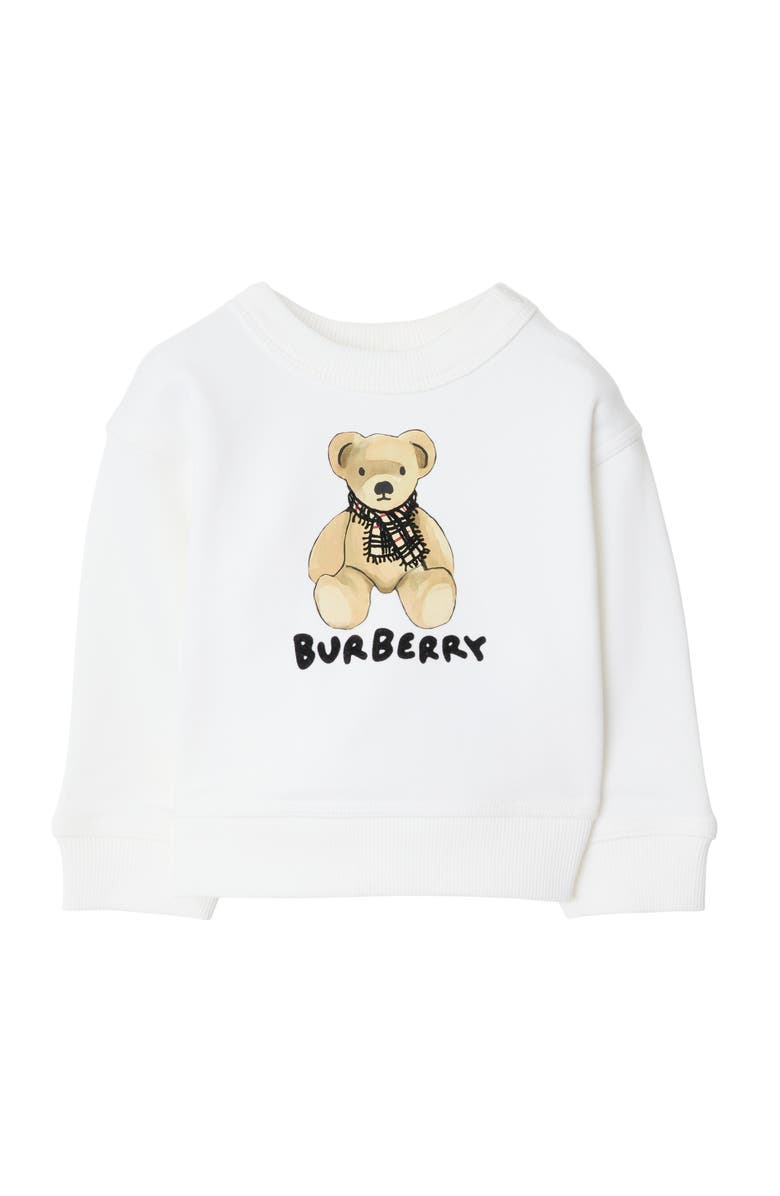 Burberry Thomas Bear Cotton Sweatshirt, Main, color, White