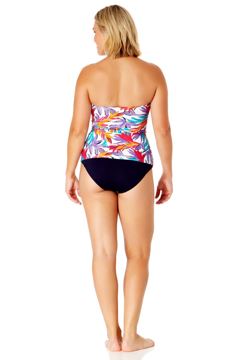 Anne Cole Twist Front Shirred Bandeau Two-Piece Swimsuit, Alternate, color, 