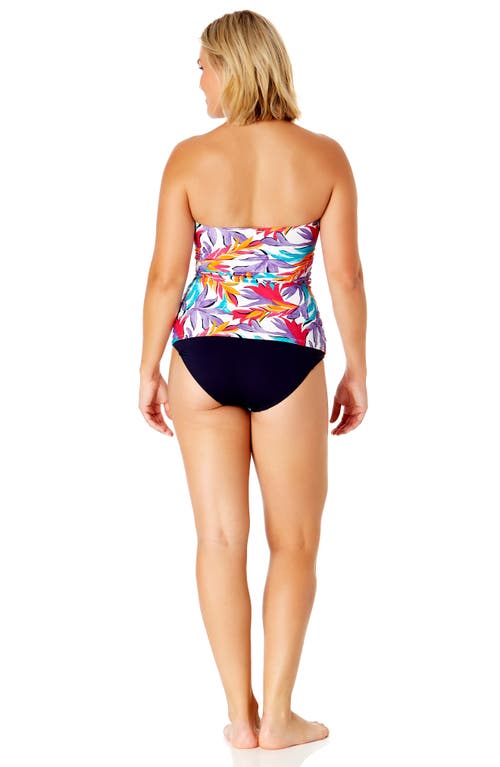 ANNE COLE ANNE COLE TWIST FRONT SHIRRED BANDEAU TWO-PIECE SWIMSUIT 