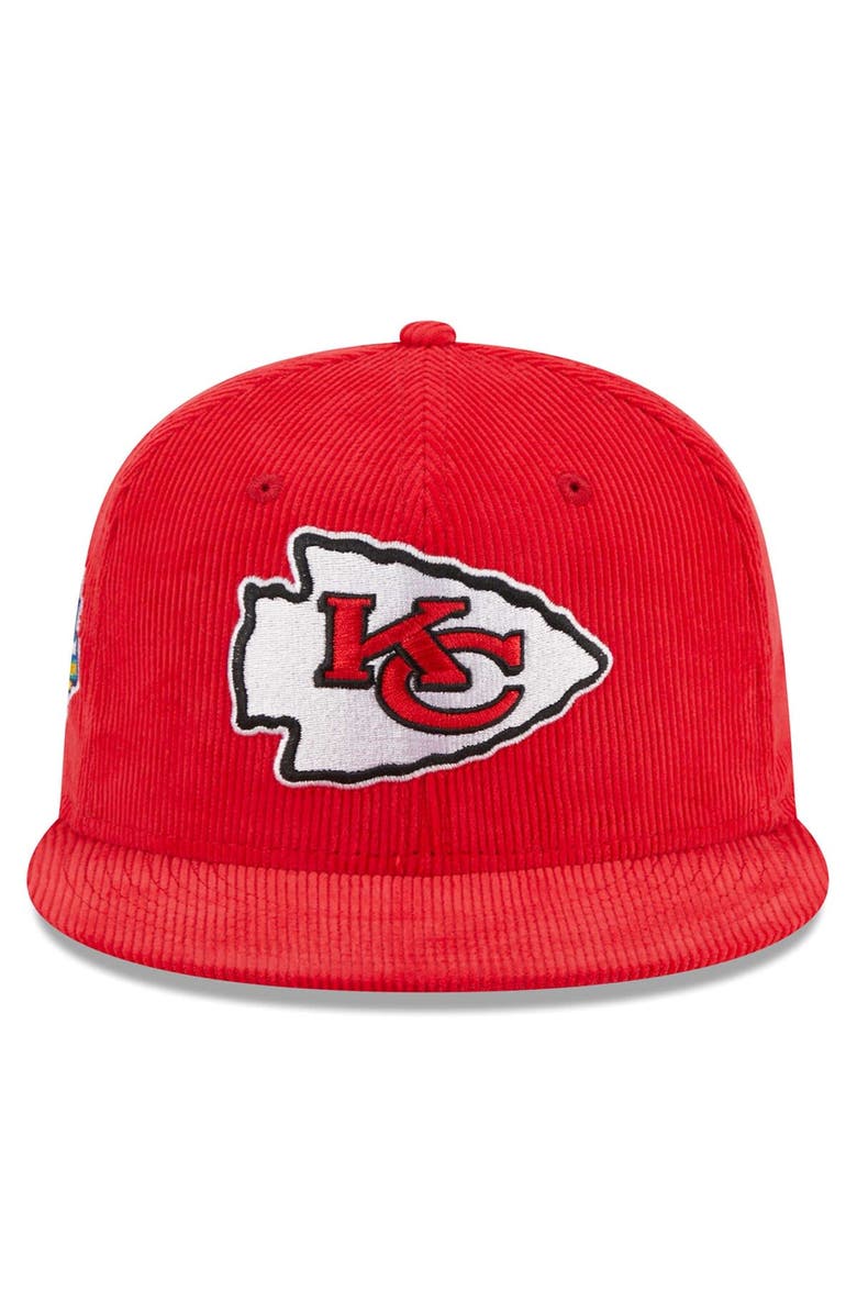 New Era Men's New Era Red Kansas City Chiefs Throwback Cord 59FIFTY Fitted Hat, Alternate, color, Red