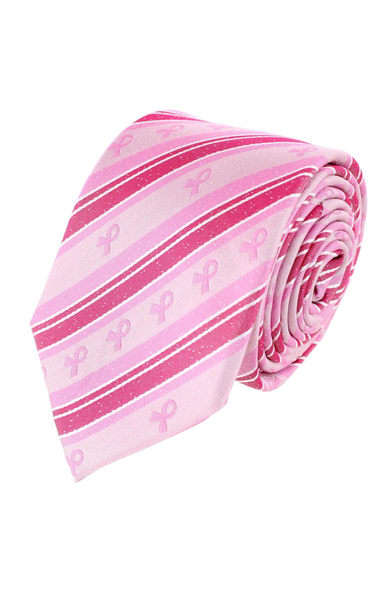 Breast Cancer Awareness Silk Necktie, Main, color, Pink