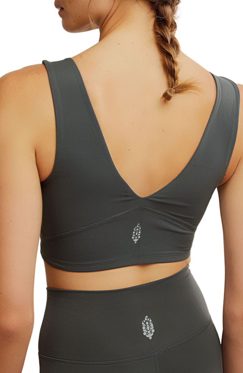 Free People FP Movement Never Better Crop V-Neck Tank, Alternate, color, Dark Shadow