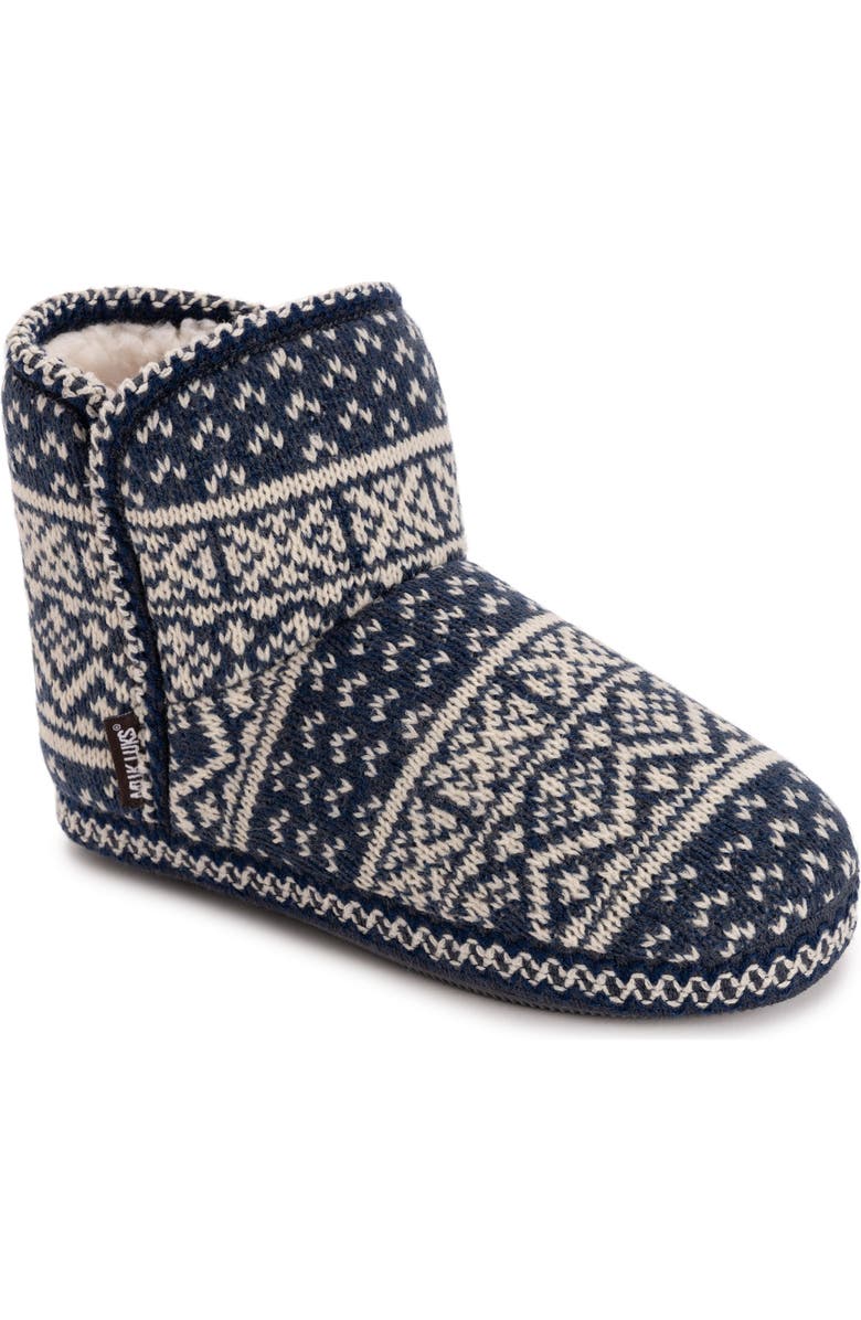 MUK LUKS Leigh Bootie Slipper, Main, color, Dark Blue