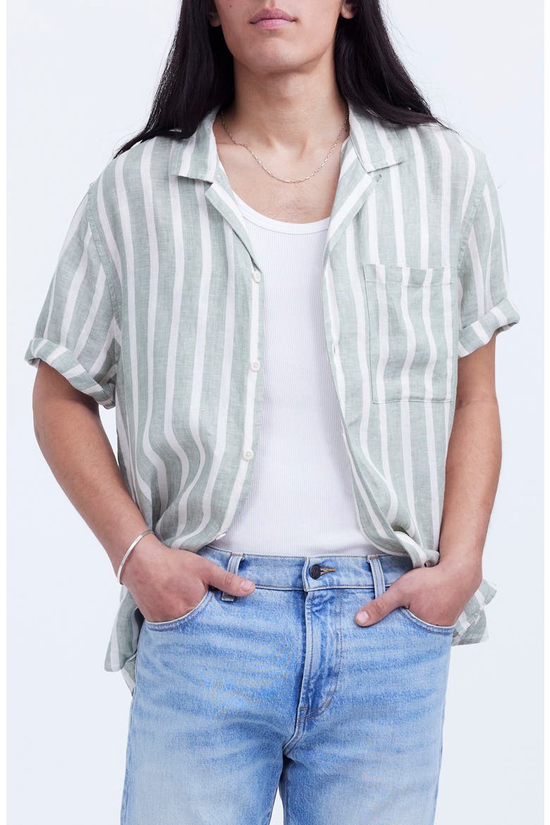 Men's Easy Linen Short Sleeve Shirt, Main, color, DRIED ALOE