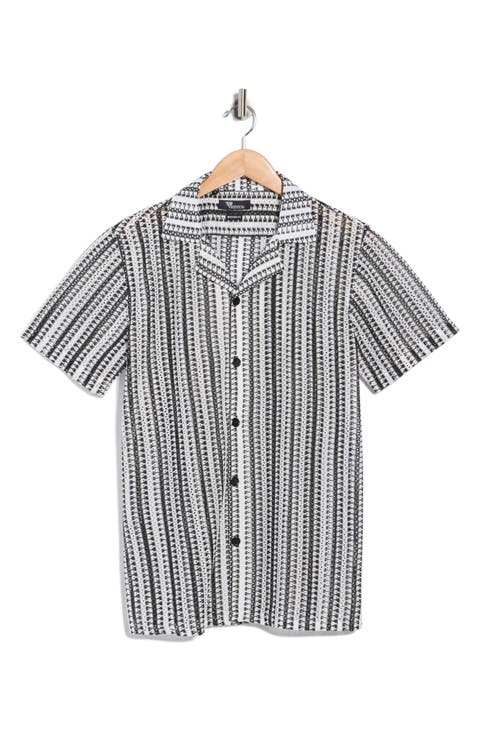 Modern Fit Textured Camp Shirt