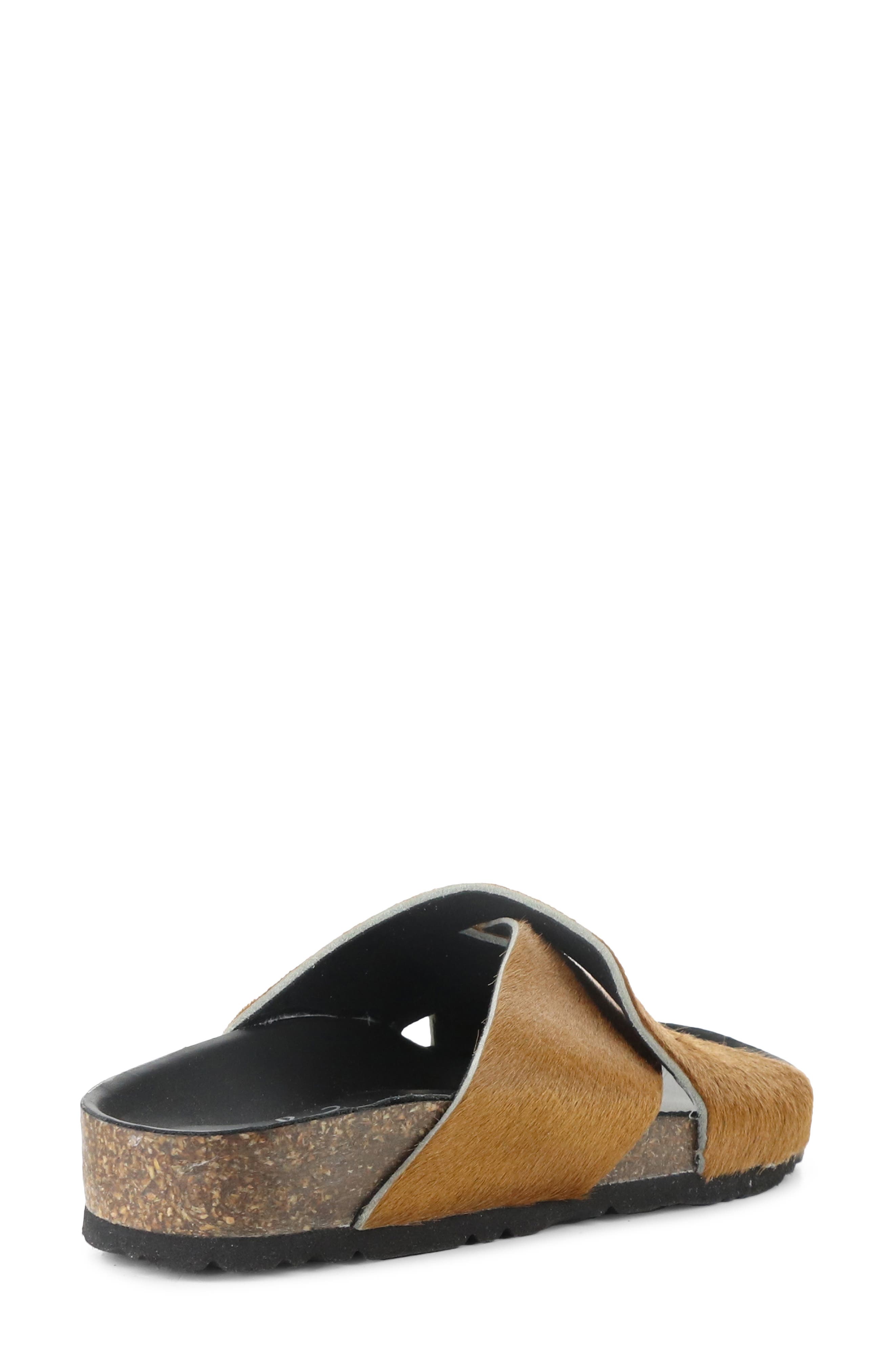 Suna Genuine Calf Hair Sandal, Alternate, color, BRANDY