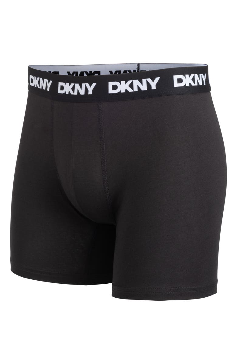 DKNY Back of Four Boxer Briefs, Alternate, color, Black/Black/Black/Black