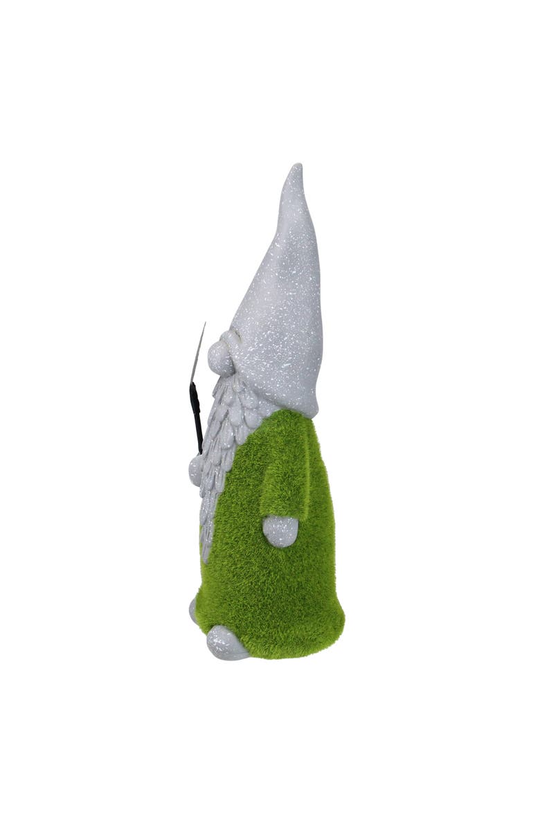 Northlight 14" Faux Moss Covered Gnome with Shovel Outdoor Garden Statue, Alternate, color, Gray