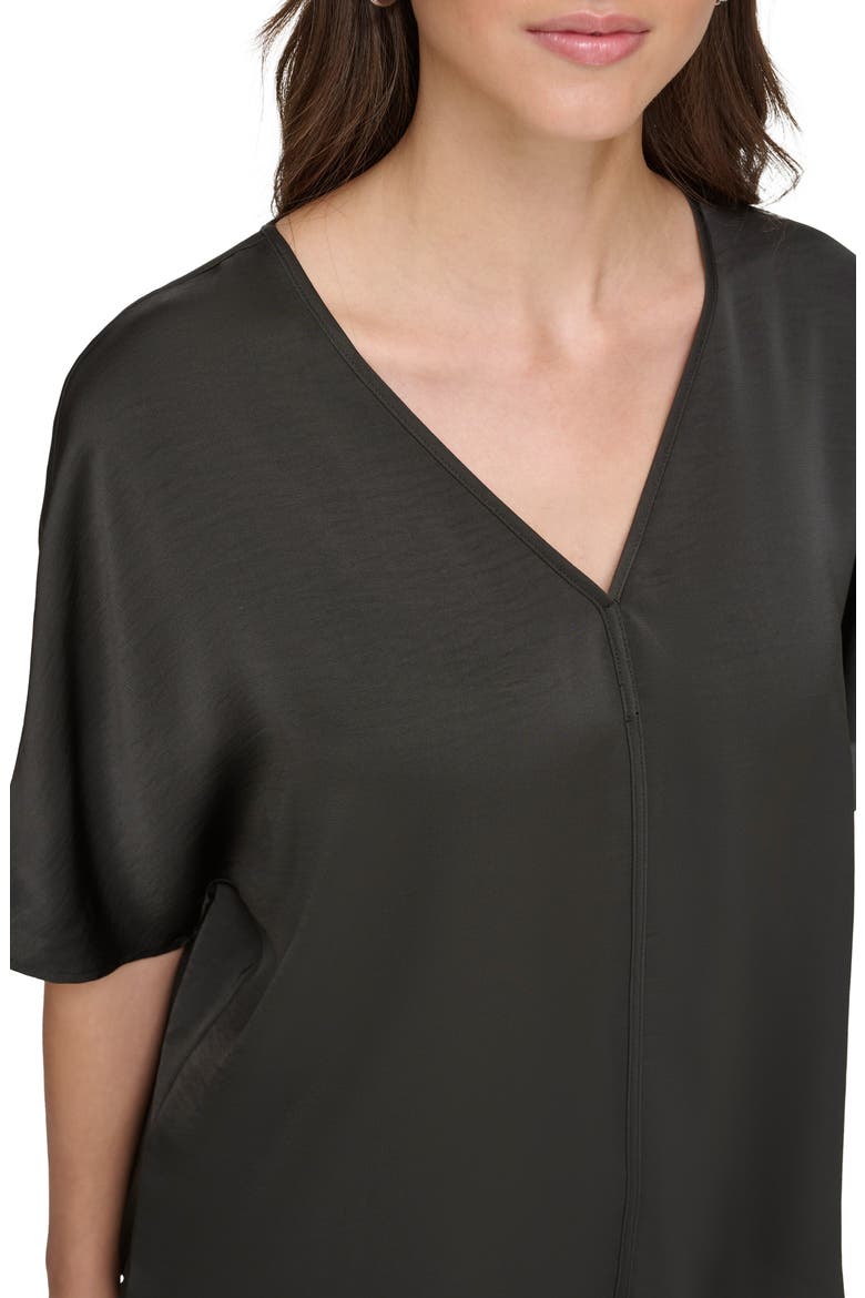 Short Sleeve Woven Top, Alternate, color, BLACK