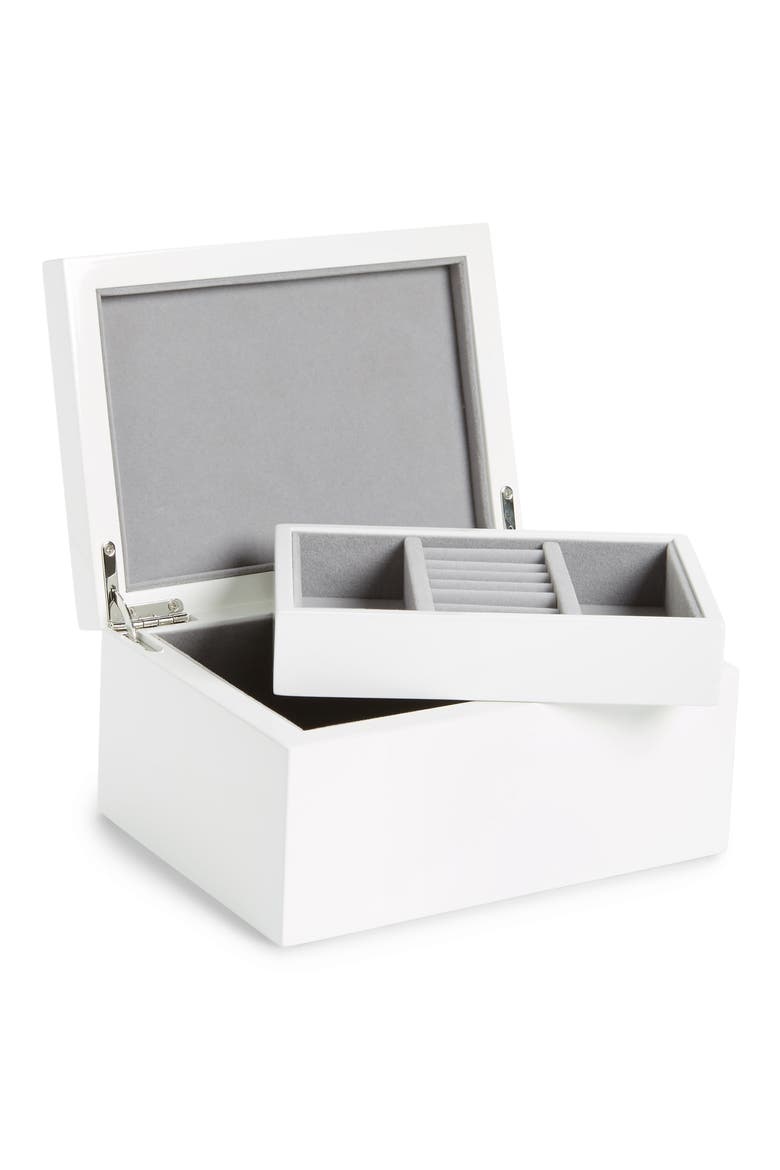 Lacquer Jewelry Box, Alternate, color, WHITE