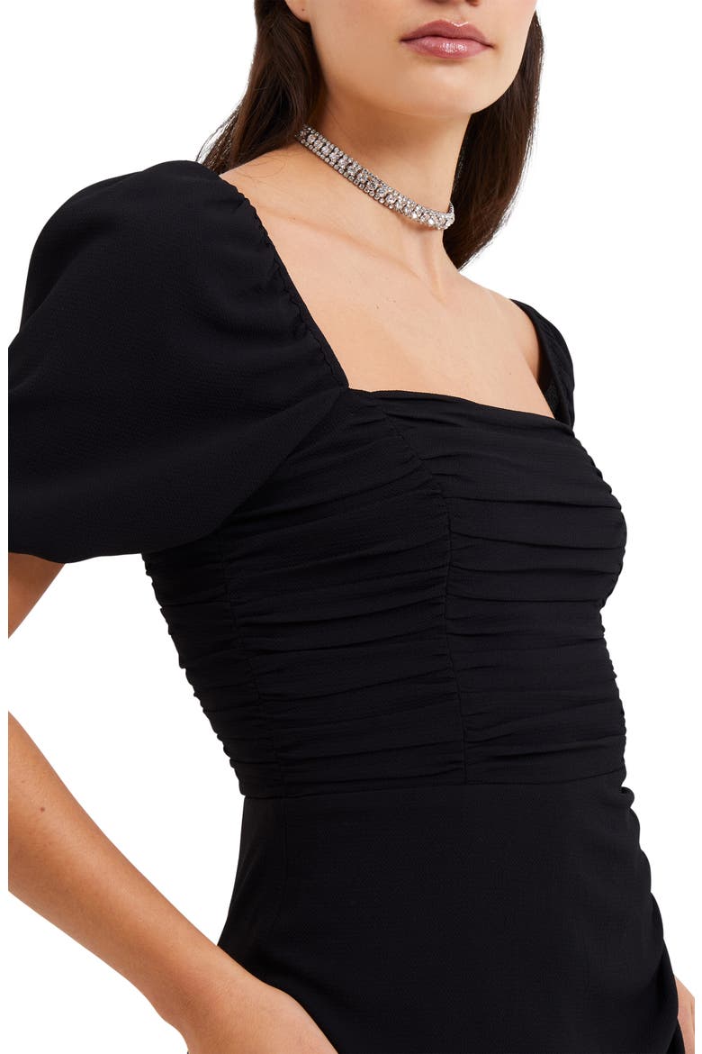 Afina Inu Satin Midi Dress, Alternate, color, 01-BLACK