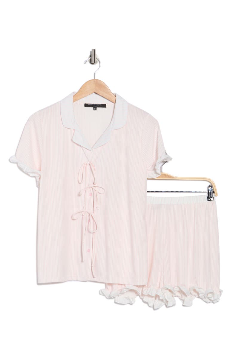 French Connection Ruffle Short Pajamas, Main, color, Heavenly Pink Multi