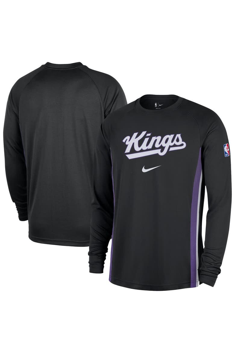 Men's Nike Black Sacramento Kings 2025/26 Authentic Pre-Game Legend Dri-FIT Long Sleeve Shooting Shirt, Main, color, Black