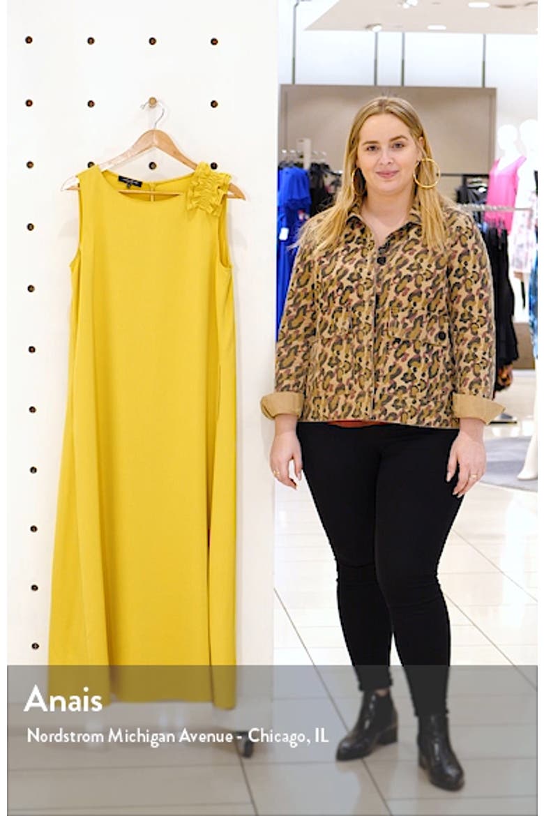 Francesca Ruffle Shoulder Stretch Silk Maxi Dress video