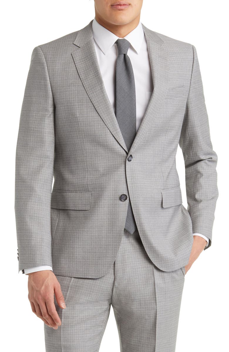 BOSS Stretch Virgin Wool Suit, Alternate, color, 