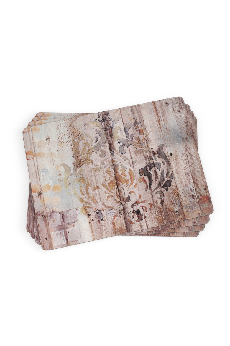 Frozen in Time Set of 4 Cork Back Placemats, Main, color, Multi