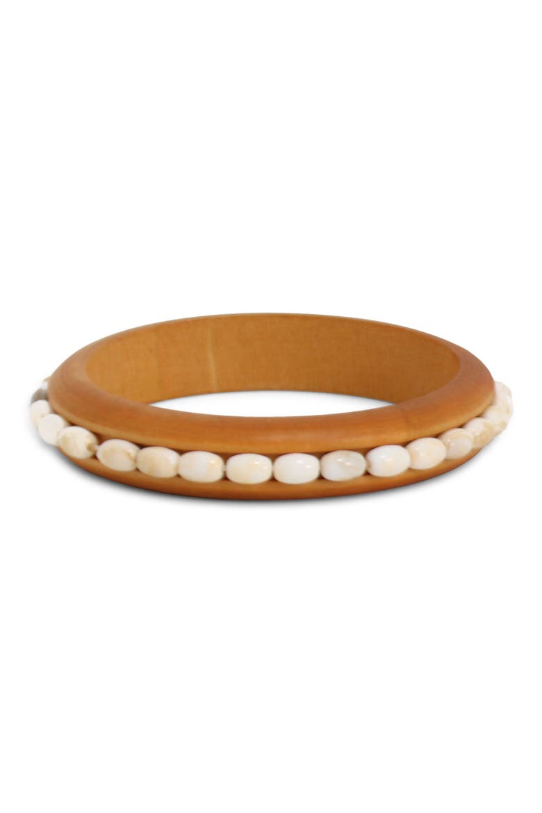 Wooden Beaded Cuff Bracelet, Main, color, WOOD