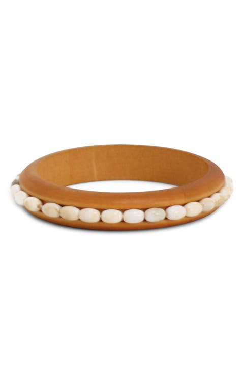 Wooden Beaded Cuff Bracelet