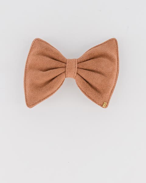 Suede hair bow barette