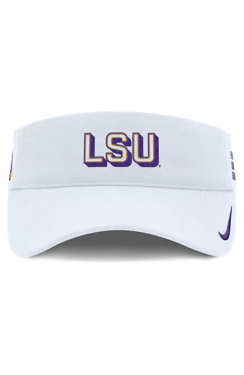 Nike Men's Nike White LSU Tigers 2025 On-Field Gameday Performance Ace Adjustable Visor, Alternate, color,