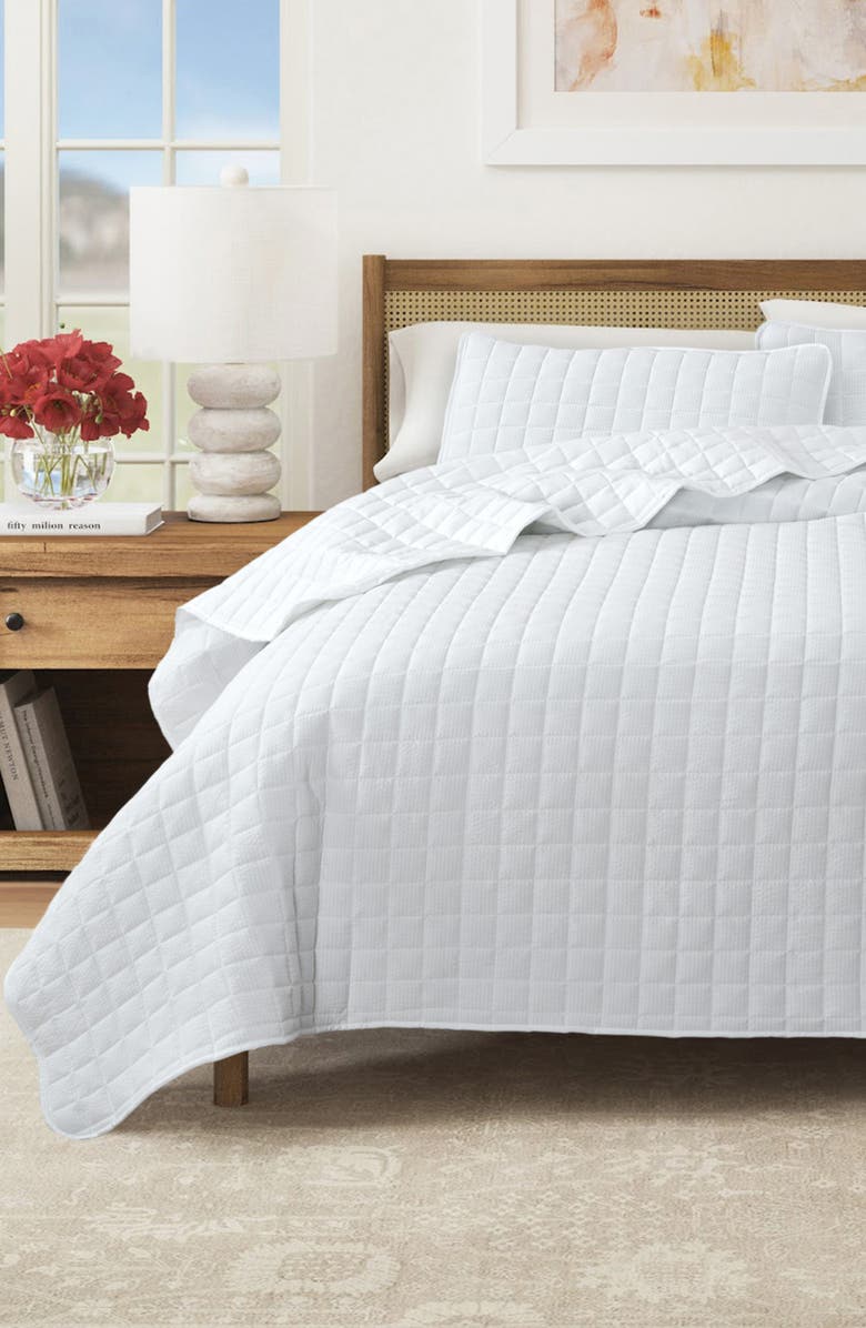 Woven & Weft Seersucker Quilt Set, Alternate, color, White