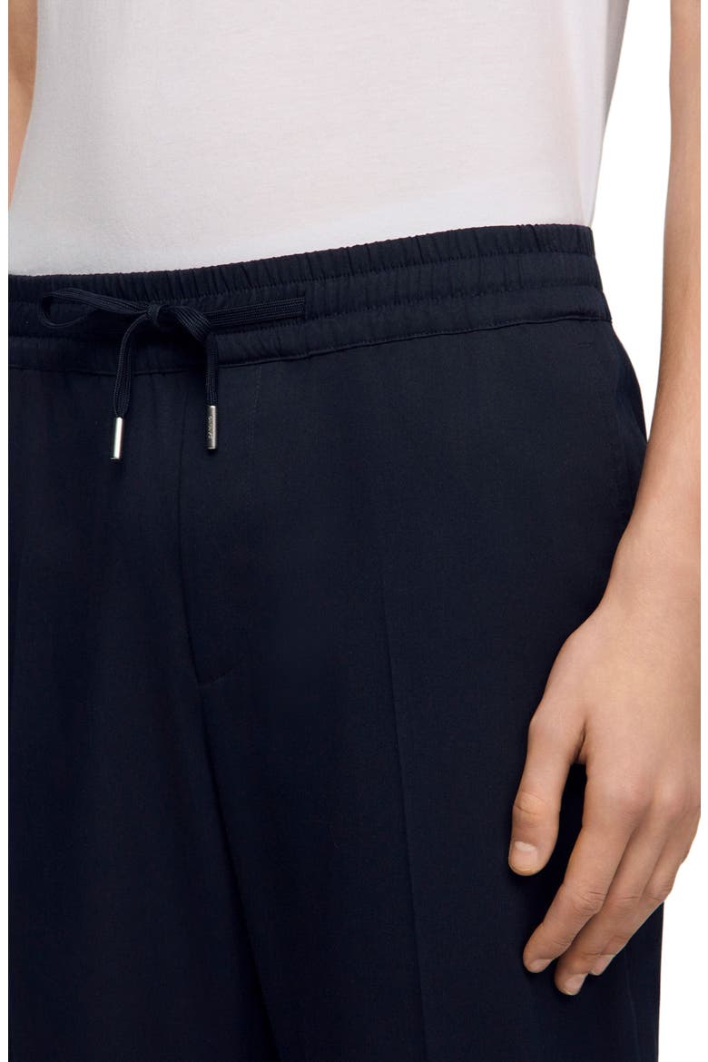 Elasticated straight-leg trousers, Alternate, color, Midnight blue