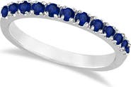 ALLUREZ Blue Sapphire Stackable Ring/ Anniversary Band in 14k