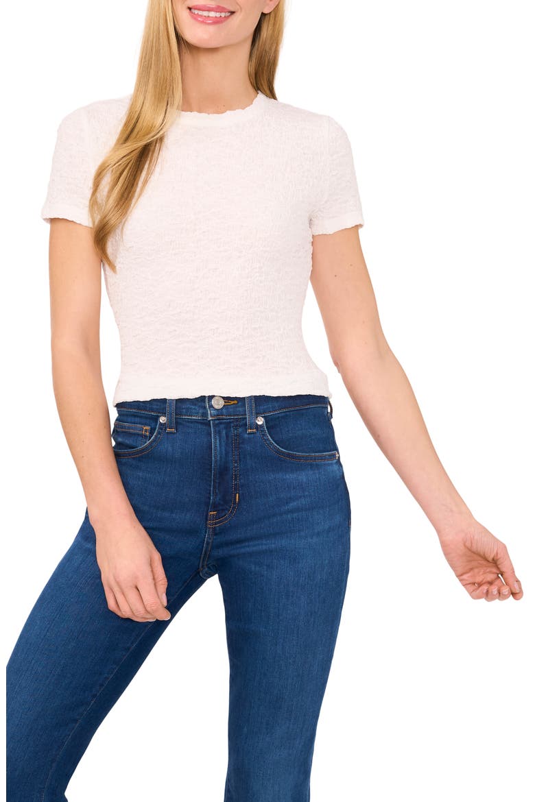 Puckered Knit Baby Tee, Main, color, NEW IVORY