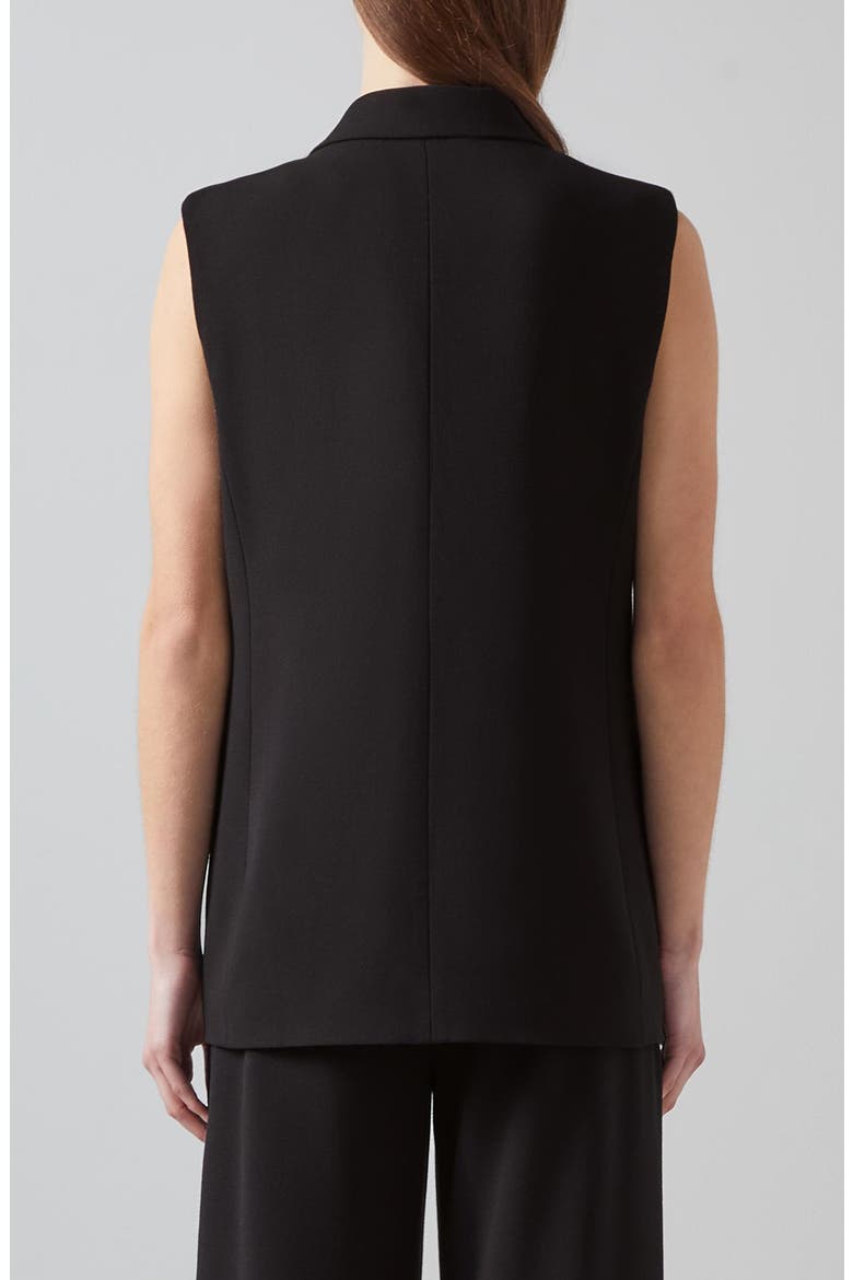 Eva Double Breasted Vest, Alternate, color, BLACK