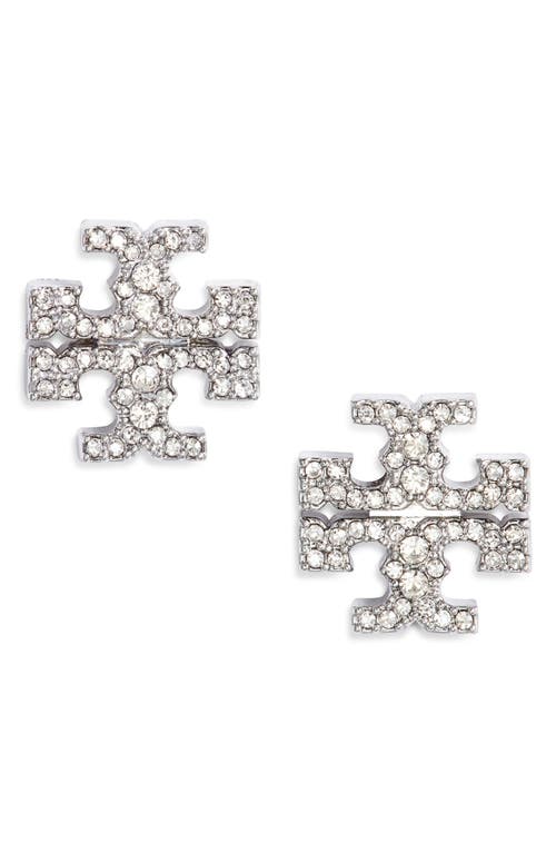 Tory Burch Kira Pavé Stud Earrings In Metallic
