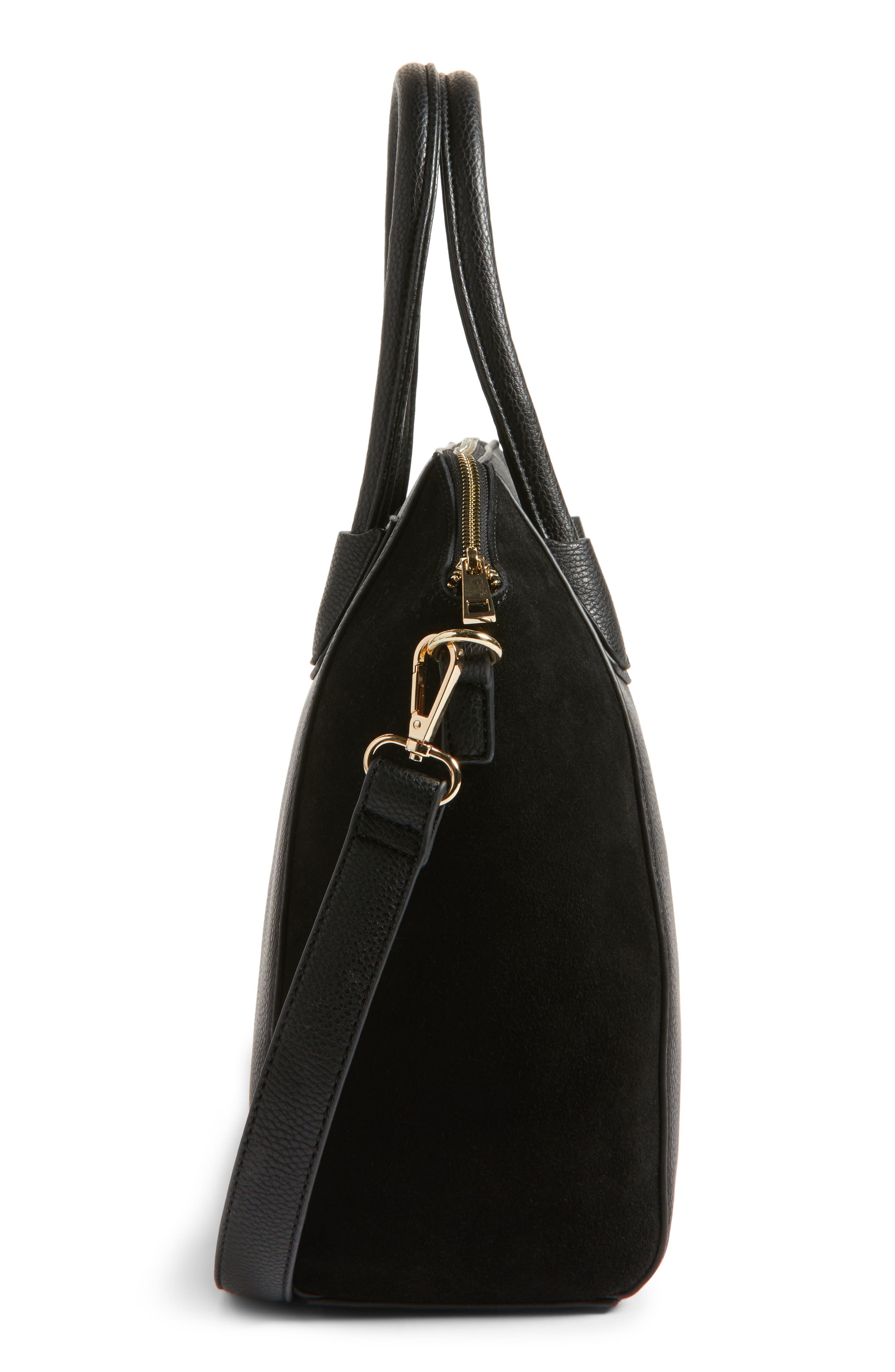 Sole Society Mikayla Faux Leather & Suede Satchel, Alternate, color, 