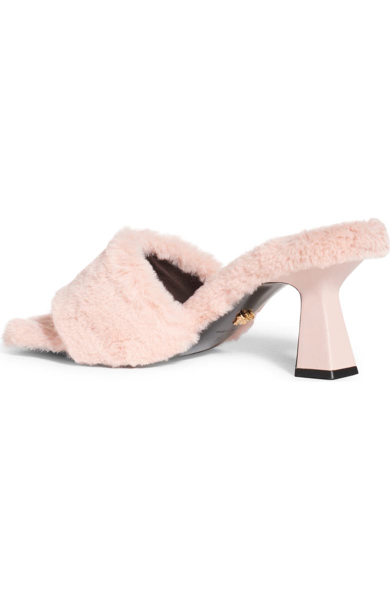 Versace La Medusa Faux Fur Slide Sandal, Alternate, color,