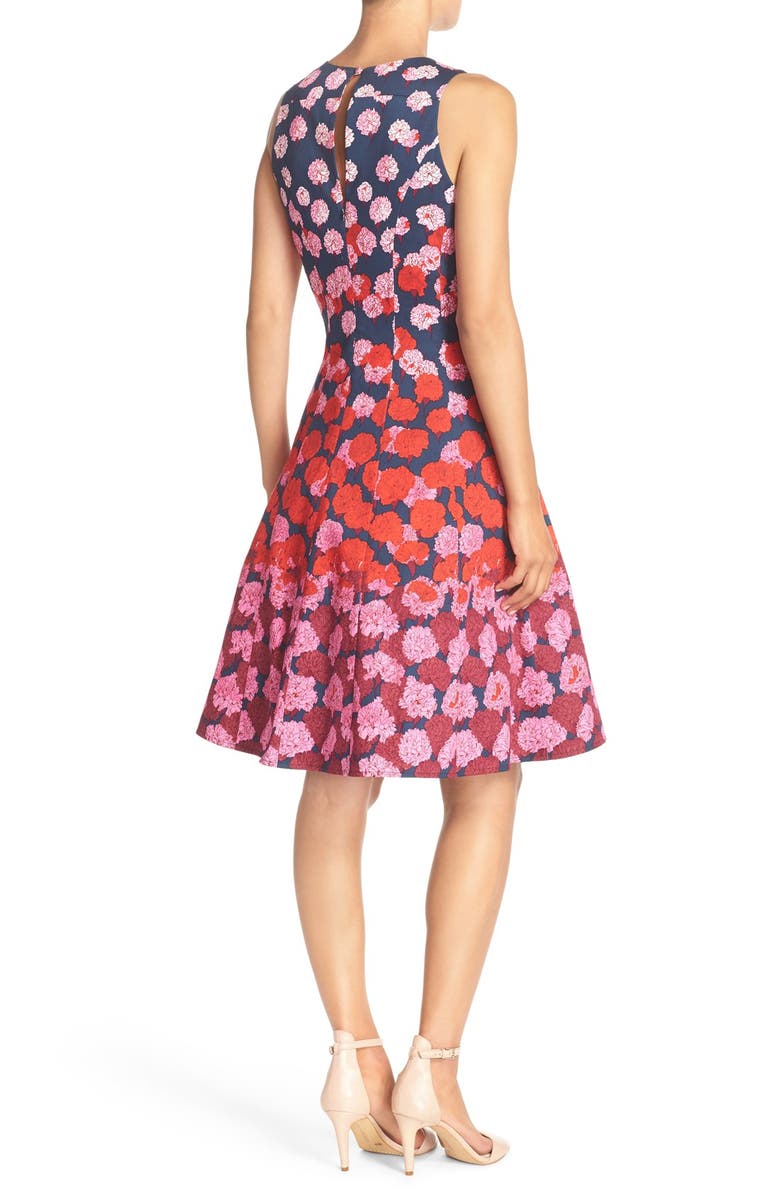 Maggy London Floral Print Fit & Flare Dress, Alternate, color,