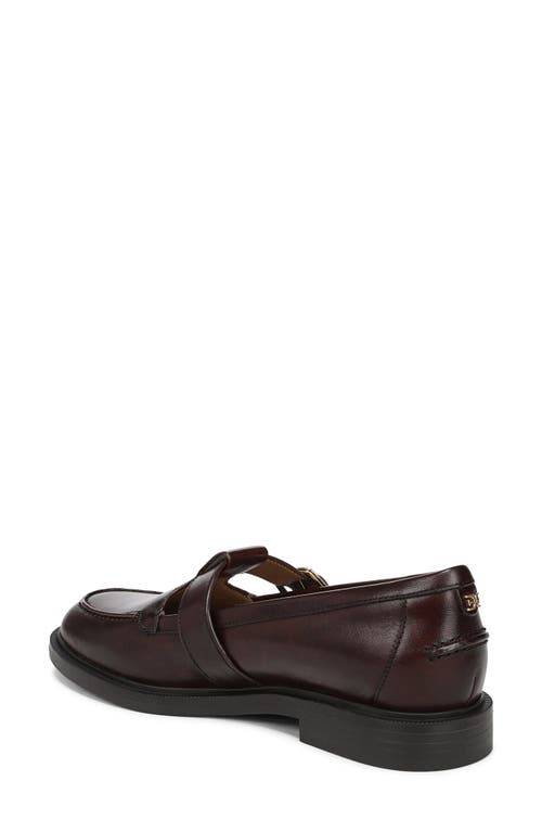 Sam Edelman Elaina T-strap Buckle Loafer Dark Brown Leather In Brown