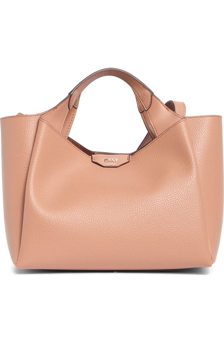 DKNY Willa Satchel Bag, Main, color, Hot Cocoa