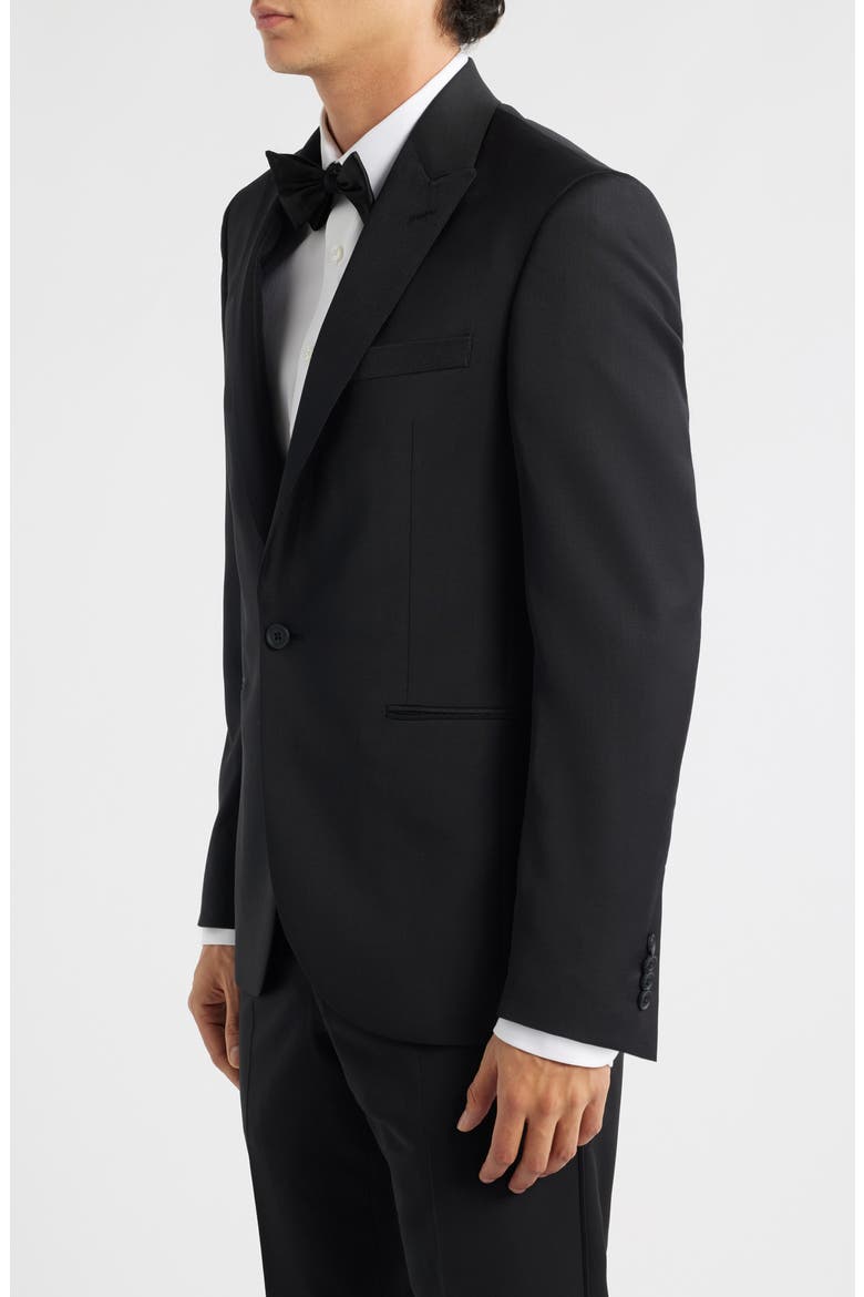 Ryder Peak Lapel Black Stretch Wool Tuxedo Jacket, Alternate, color, BLACK