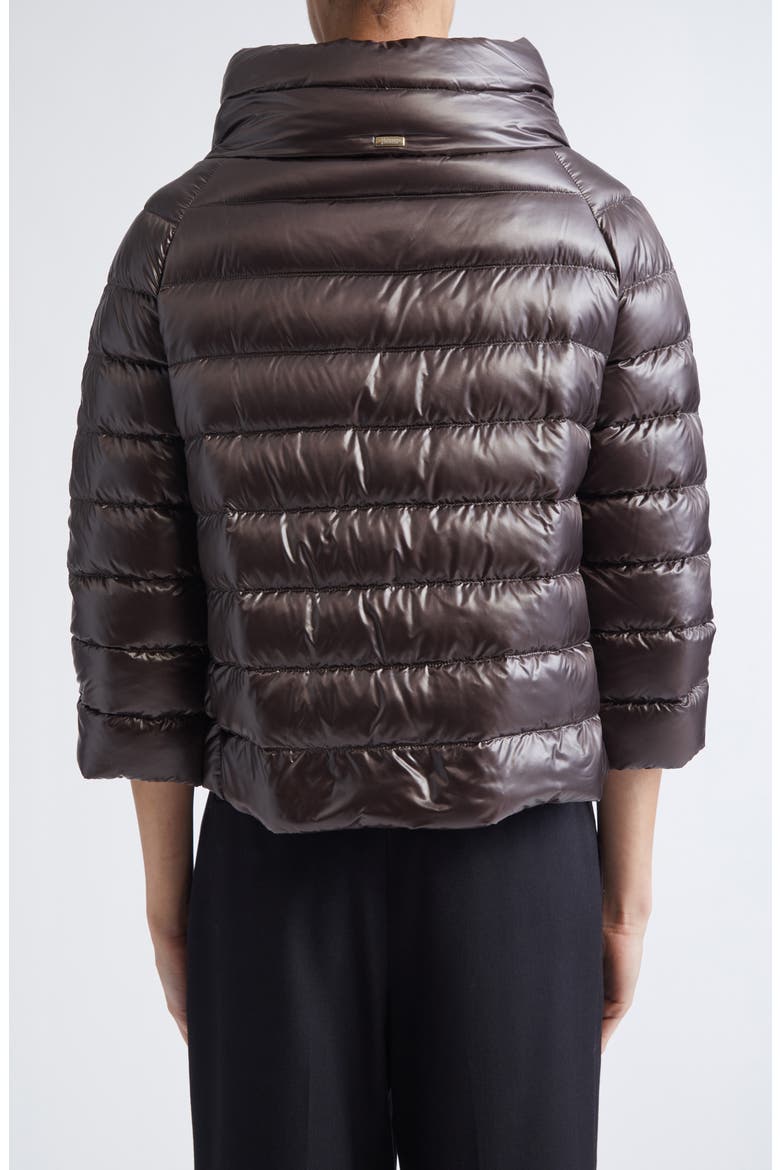 Sofia Iconic Down Crop Puffer Jacket, Alternate, color, CHOCOLATE