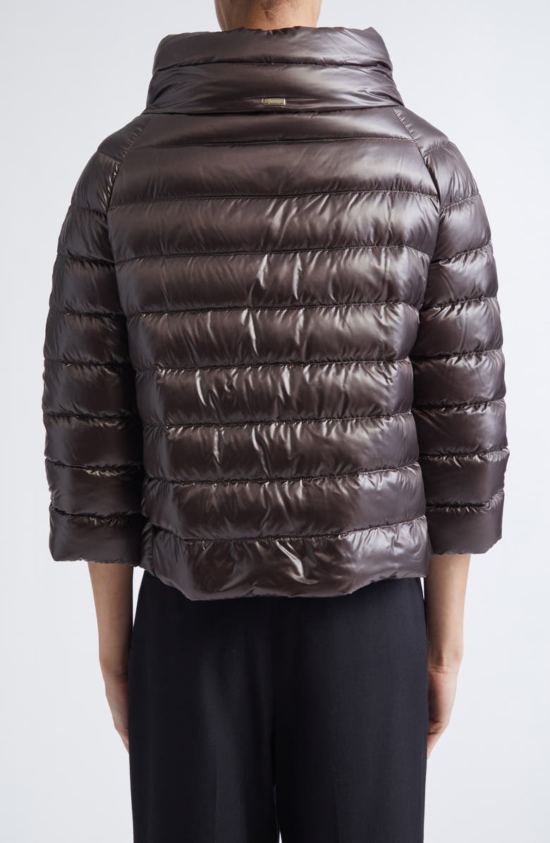 Herno Sofia Iconic Down Crop Puffer Jacket, Alternate, color, Chocolate