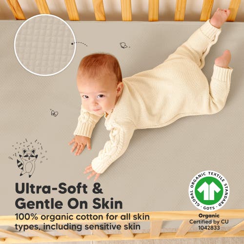 Keababies 2-pack Quin Protect+ Waterproof Crib Mattress Protector In Ecru