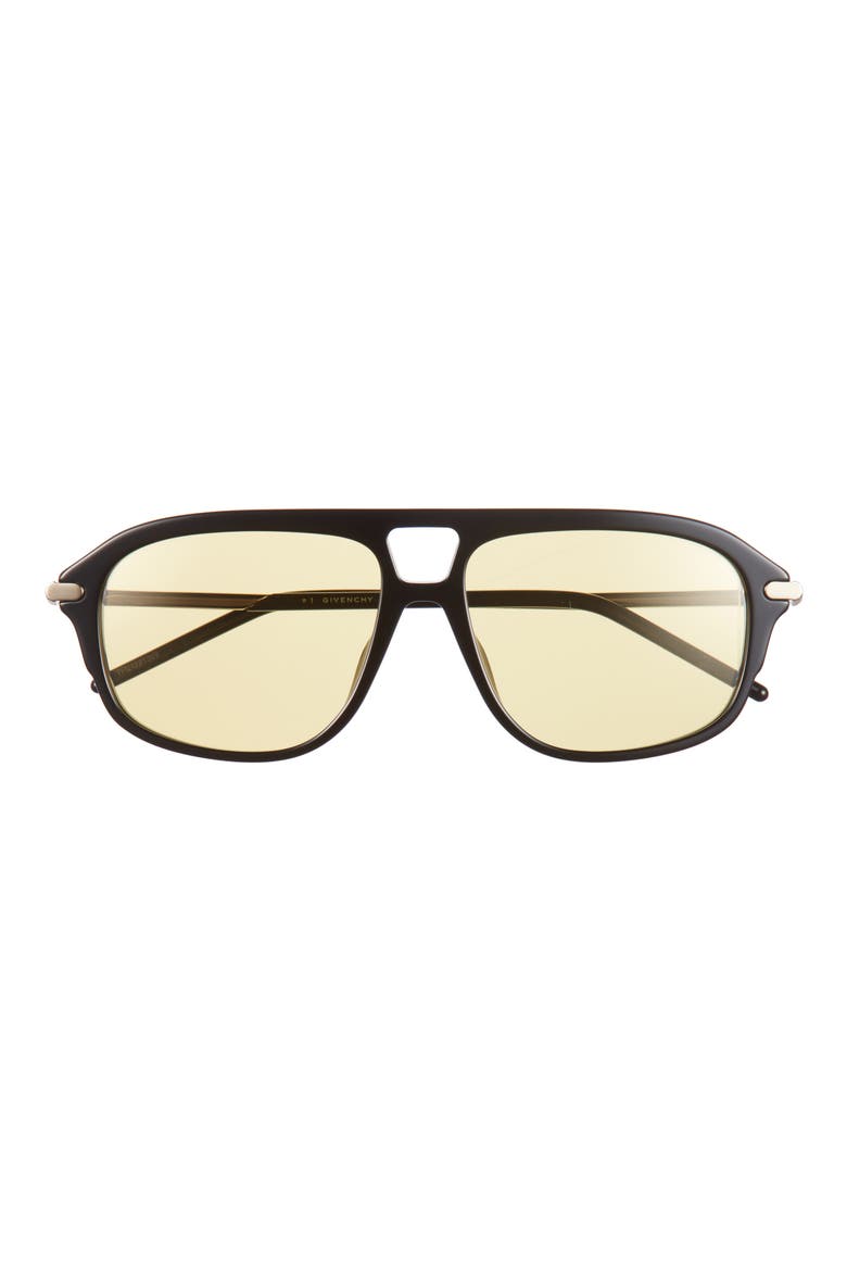 GV One 57mm Pilot Sunglasses, Main, color, SHINY BLACK / ROVIEX