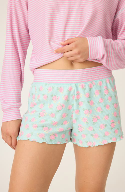 Pj Salvage Secret Garden Peachy Thermal Shorts In Green