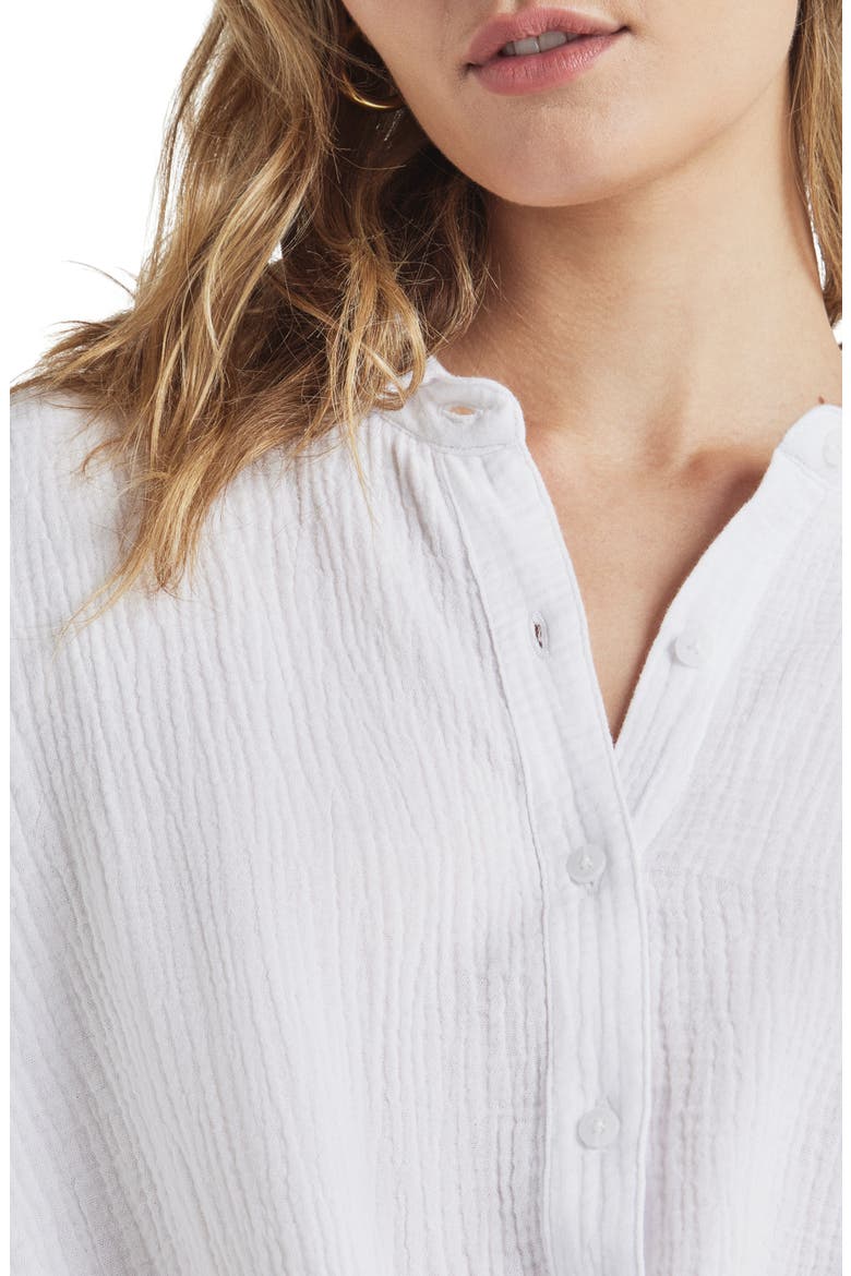 Adele Oversize Cotton Gauze Button-Up Shirt, Alternate, color, WHITE
