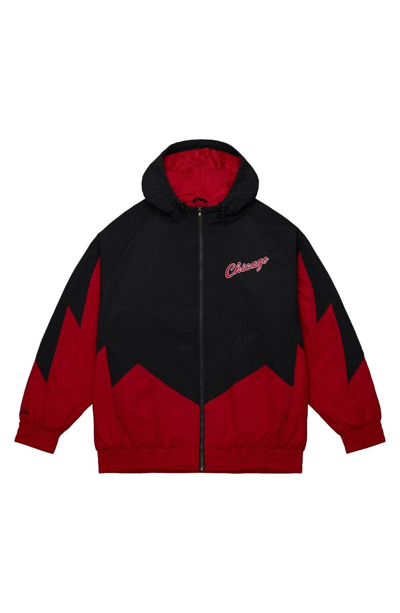 Mitchell & Ness Men's Mitchell & Ness Black Chicago Bulls Hardwood Classics Retro Quilted Raglan Full-Zip Hoodie, Alternate, color, 