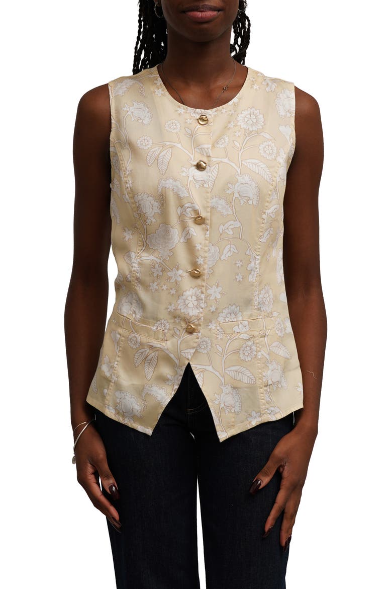 Print Tencel™ Lyocell Vest, Main, color, PERLA PRINT