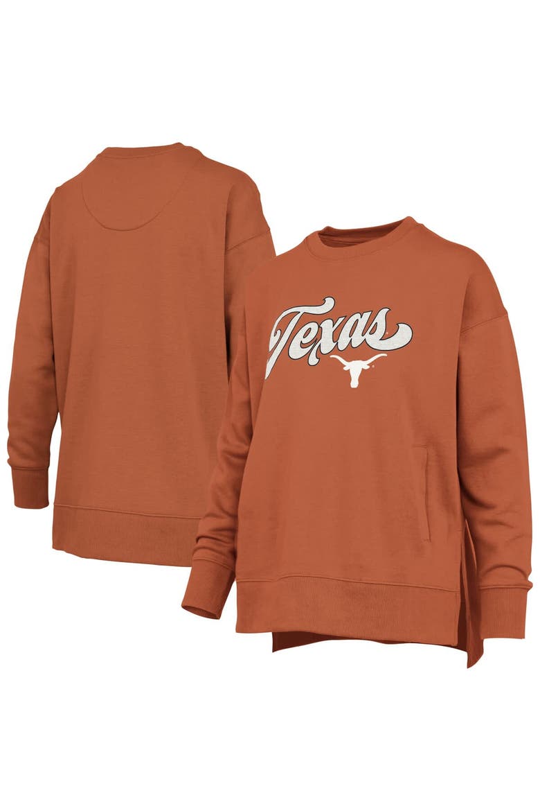 Women's Pressbox Burnt Orange Texas Longhorns Bonanza Chenille Harper Script Sweatshirt, Alternate, color, Burnt Orange
