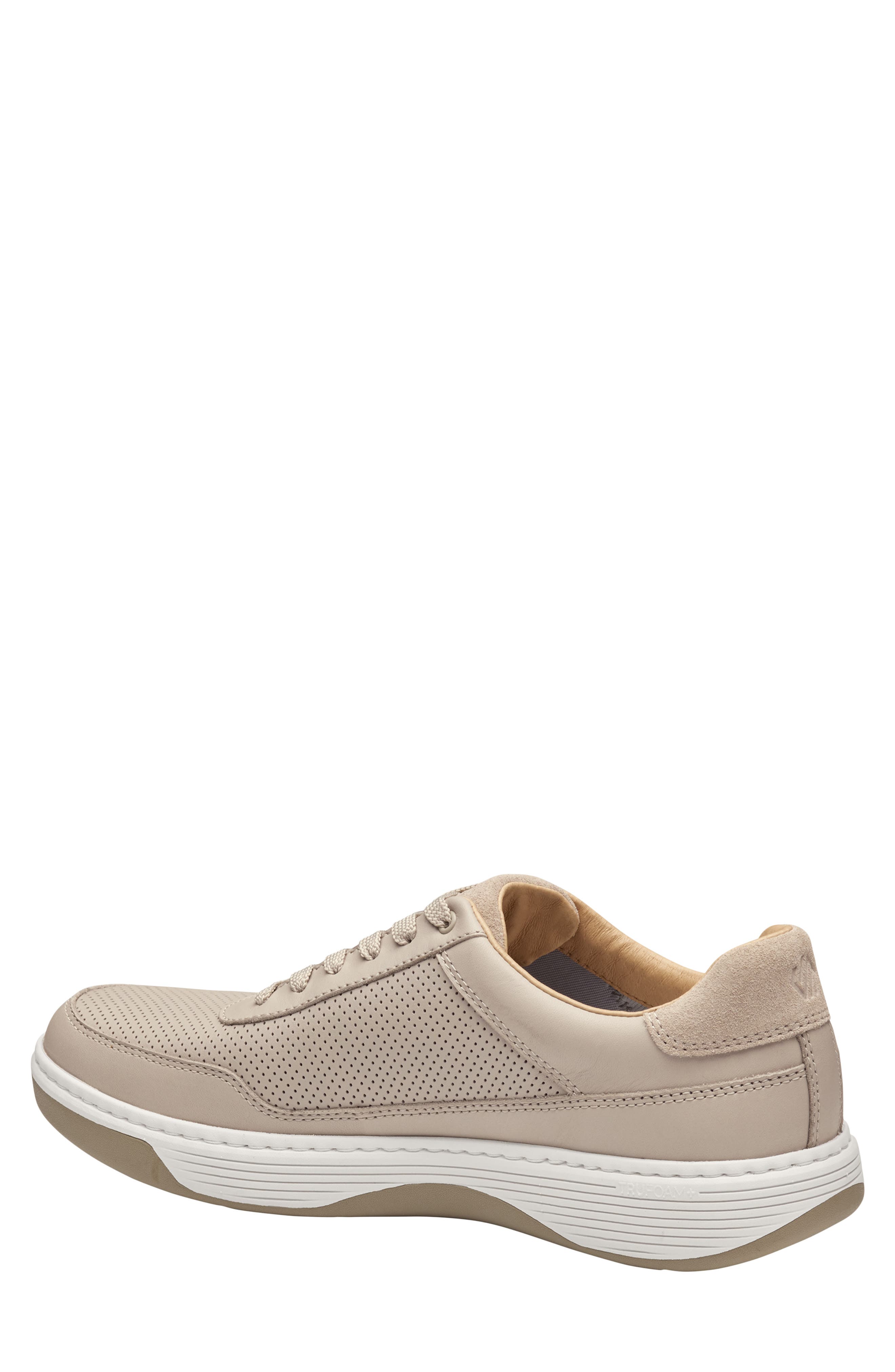 Dawson Perforated Leather Sneaker, Alternate, color, BEIGE FULL GRAIN